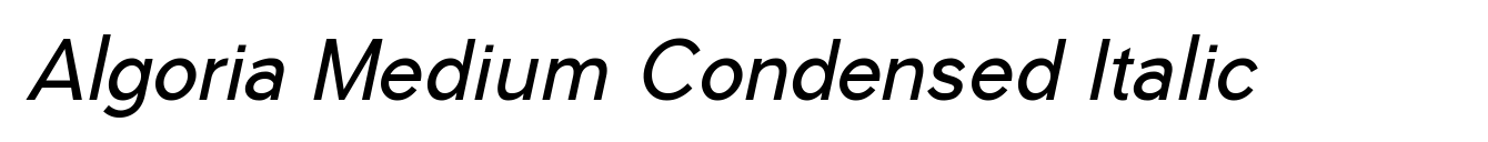 Algoria Medium Condensed Italic image